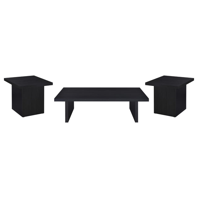  Coaster Furniture Max 706278-S3 3-piece Rectangular Coffee and End Table Set - Black IMAGE 1