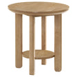 Coaster Furniture Ottowa 706297 Round Wood End Table with Shelf - Light Oak IMAGE 1