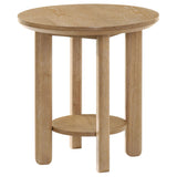  Coaster Furniture Ottowa 706297 Round Wood End Table with Shelf - Light Oak IMAGE 4