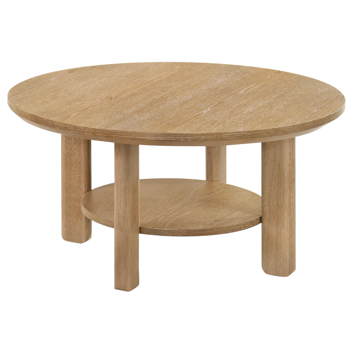  Coaster Furniture Ottowa 706298-S2 2-piece Round Wood Coffee Table Set - Light Oak IMAGE 6