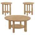  Coaster Furniture Ottowa 706298-S3 3-piece Round Wood Coffee Table Set - Light Oak IMAGE 1