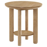  Coaster Furniture Ottowa 706298-S3 3-piece Round Wood Coffee Table Set - Light Oak IMAGE 7