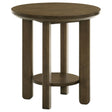  Coaster Furniture Ottowa 706307 22-Inch Round Wood End Table with Shelf - Brown IMAGE 1