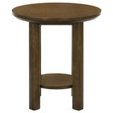  Coaster Furniture Ottowa 706307 22-Inch Round Wood End Table with Shelf - Brown IMAGE 5