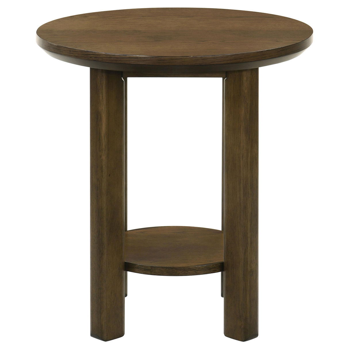  Coaster Furniture Ottowa 706307 22-Inch Round Wood End Table with Shelf - Brown IMAGE 7