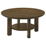  Coaster Furniture Ottowa 706308 35-inch Round Wood Coffee Table - Brown IMAGE 1