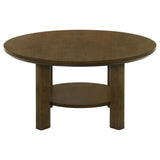  Coaster Furniture Ottowa 706308 35-inch Round Wood Coffee Table - Brown IMAGE 5