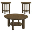  Coaster Furniture Ottowa 706308-S3 3-piece Round Wood Coffee Table Set - Brown IMAGE 1