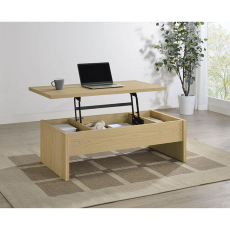  Coaster Furniture Canoga 706348 Engineered Wood Lift Top Coffee Table - Light Oak IMAGE 11