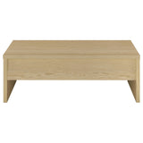 Coaster Furniture Canoga 706348 Engineered Wood Lift Top Coffee Table - Light Oak IMAGE 3