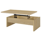 Coaster Furniture Canoga 706348 Engineered Wood Lift Top Coffee Table - Light Oak IMAGE 8
