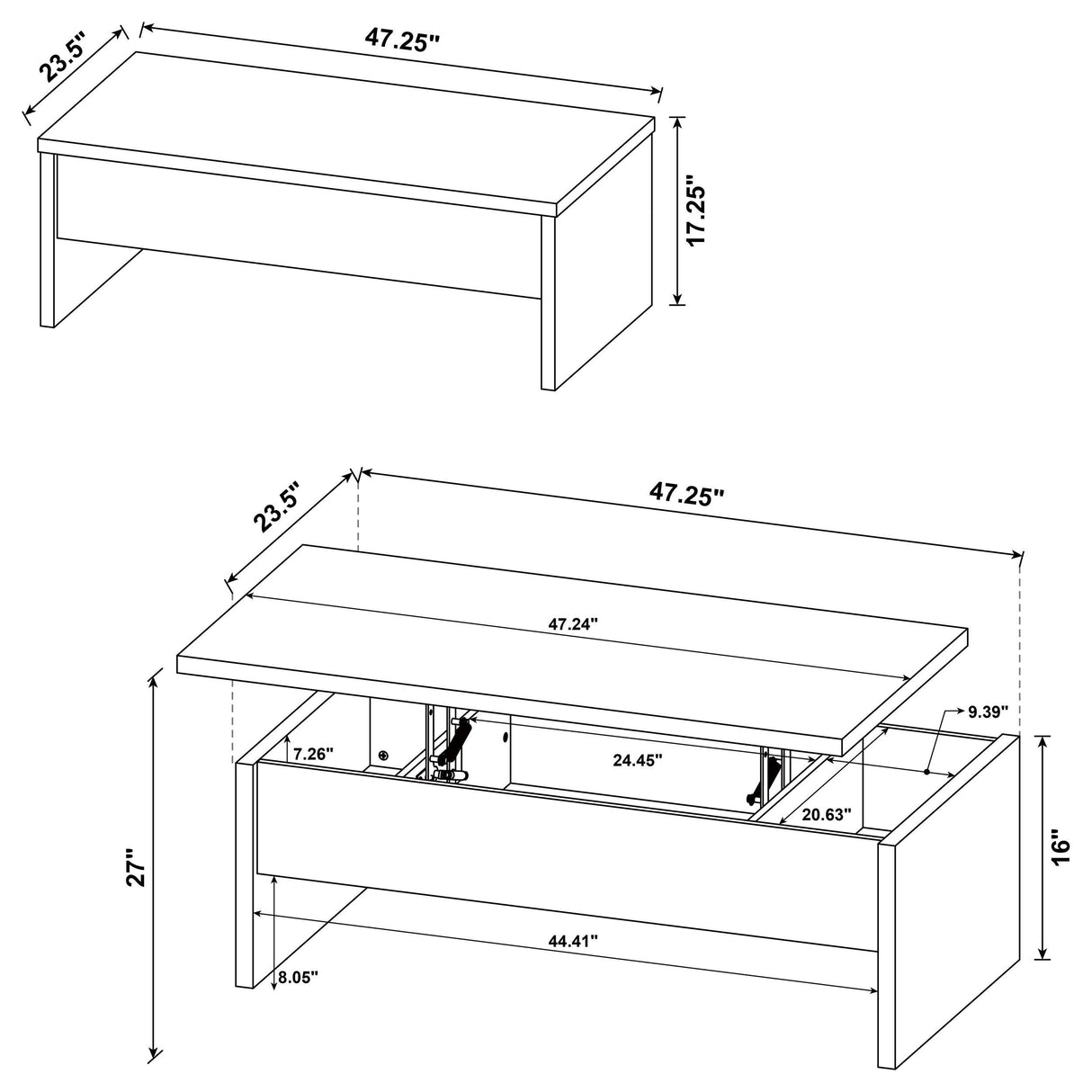  Coaster Furniture Canoga 706358-S3 3-piece Lift Top Cocktail Coffee Table Set - Mango IMAGE 15