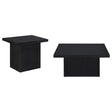  Coaster Furniture Devar 706408-S2 2-piece Square Cocktail Coffee End Table Set - Black IMAGE 1
