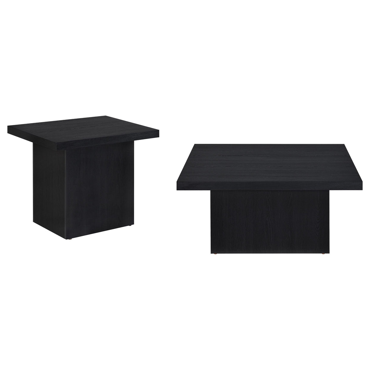  Coaster Furniture Devar 706408-S2 2-piece Square Cocktail Coffee End Table Set - Black IMAGE 1
