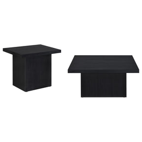  Coaster Furniture Devar 706408-S2 2-piece Square Cocktail Coffee End Table Set - Black IMAGE 1