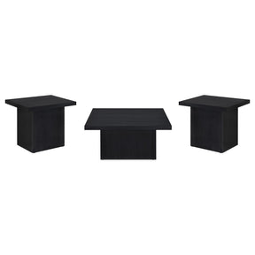  Coaster Furniture Devar 706408-S3 3-piece Square Cocktail Coffee End Table Set - Black IMAGE 1
