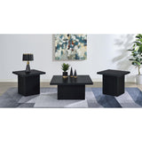  Coaster Furniture Devar 706408-S3 3-piece Square Cocktail Coffee End Table Set - Black IMAGE 2