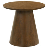  Coaster Furniture Franklin 706437 Round Wood Pedestal End Table - Dark Brown IMAGE 1