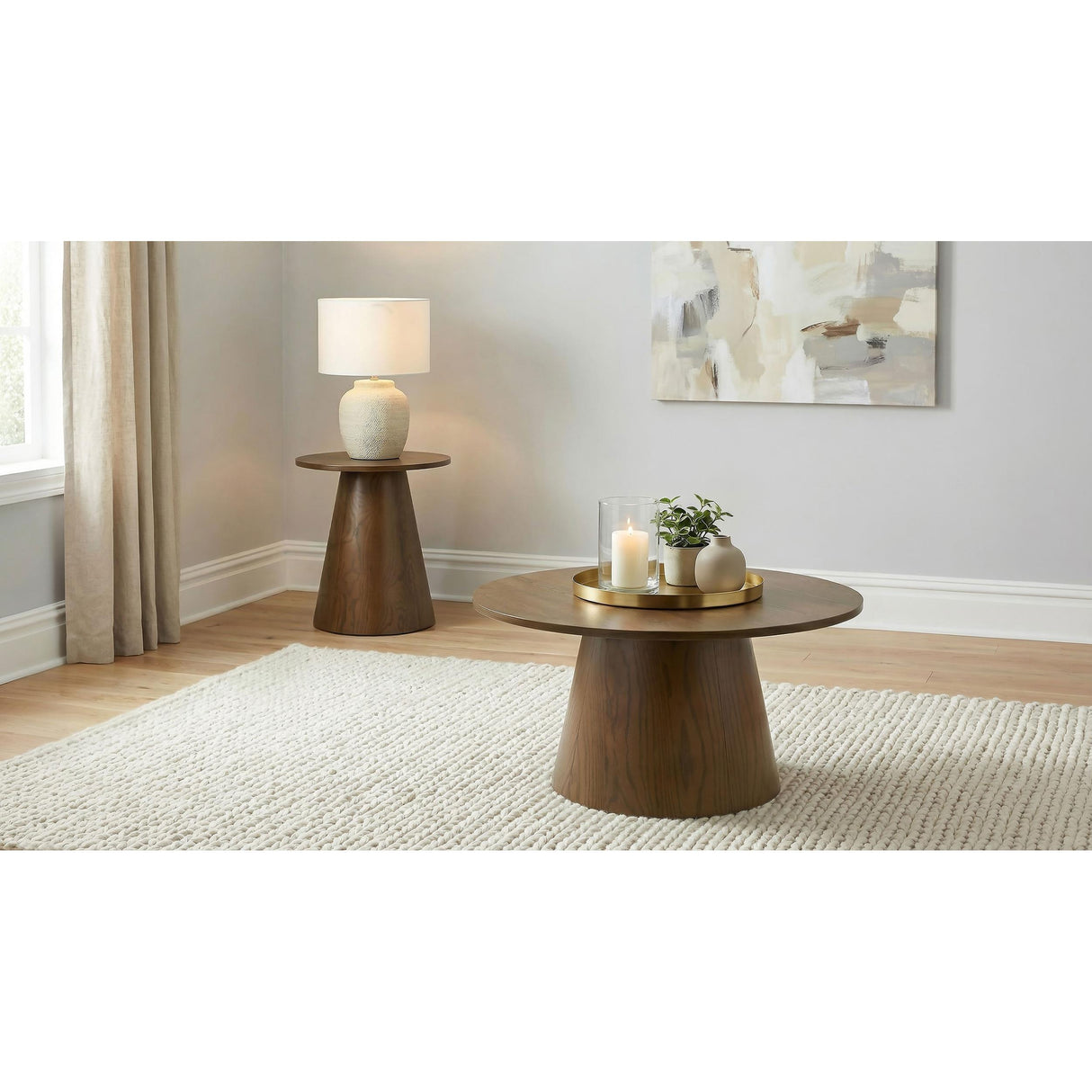  Coaster Furniture Franklin 706437 Round Wood Pedestal End Table - Dark Brown IMAGE 7