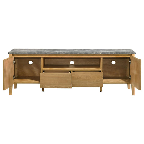  Coaster Furniture Bradley 706442 63-inch 2-Door SmartTop TV Stand - Grey/Natural IMAGE 9