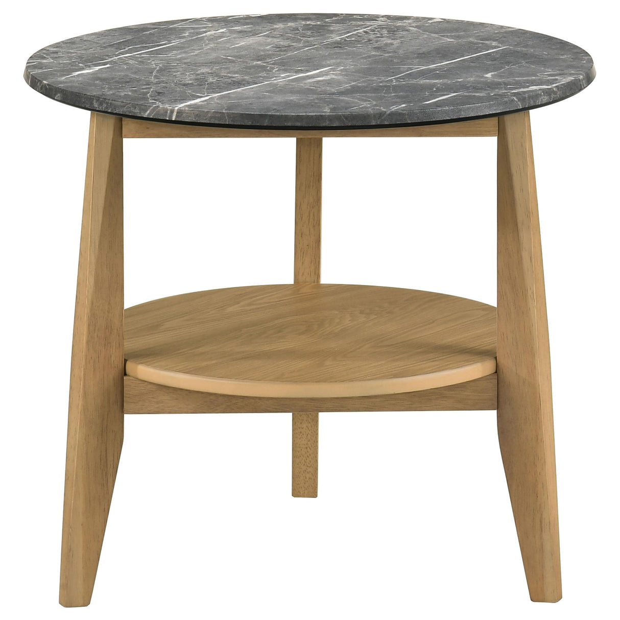  Coaster Furniture Bradley 706447 Round SmartTop Side Table - Grey/Natural IMAGE 2