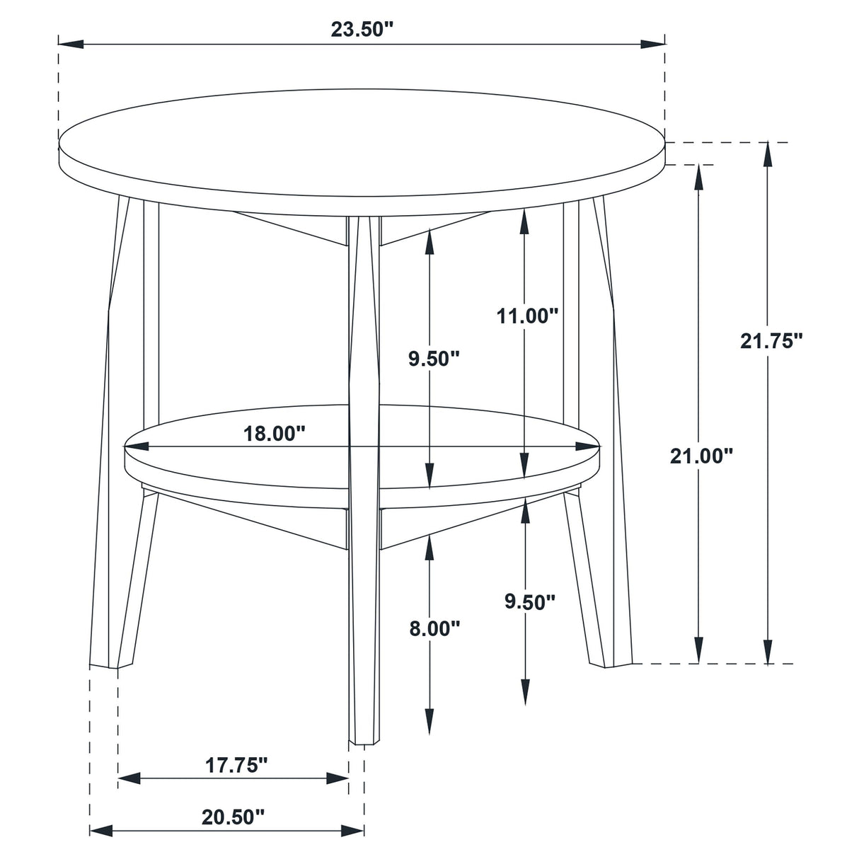  Coaster Furniture Bradley 706447 Round SmartTop Side Table - Grey/Natural IMAGE 9