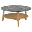  Coaster Furniture Bradley 706448 Round SmartTop Coffee Table - Grey/Natural IMAGE 1