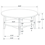  Coaster Furniture Bradley 706448 Round SmartTop Coffee Table - Grey/Natural IMAGE 9