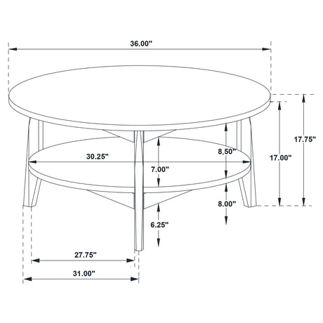  Coaster Furniture Bradley 706448-S2 2-Piece Round SmartTop Coffee Table Set - Grey/Natural IMAGE 12