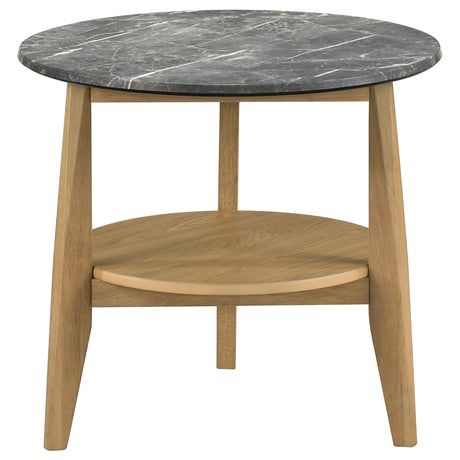  Coaster Furniture Bradley 706448-S2 2-Piece Round SmartTop Coffee Table Set - Grey/Natural IMAGE 8