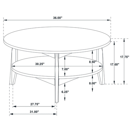  Coaster Furniture Bradley 706448-S3 3-Piece Round SmartTop Coffee Table Set - Grey/Natural IMAGE 11