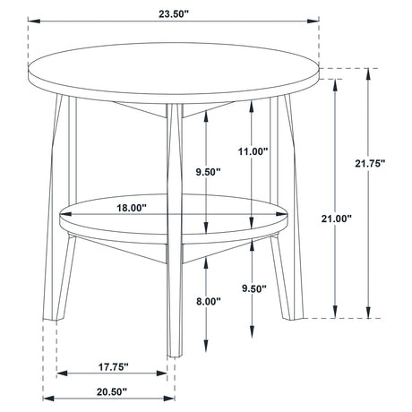  Coaster Furniture Bradley 706457 Round SmartTop Side Table - Smokey Grey/Dark Brown IMAGE 8