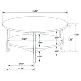  Coaster Furniture Bradley 706458 Round SmartTop Coffee Table - Smokey Grey/Brown IMAGE 9