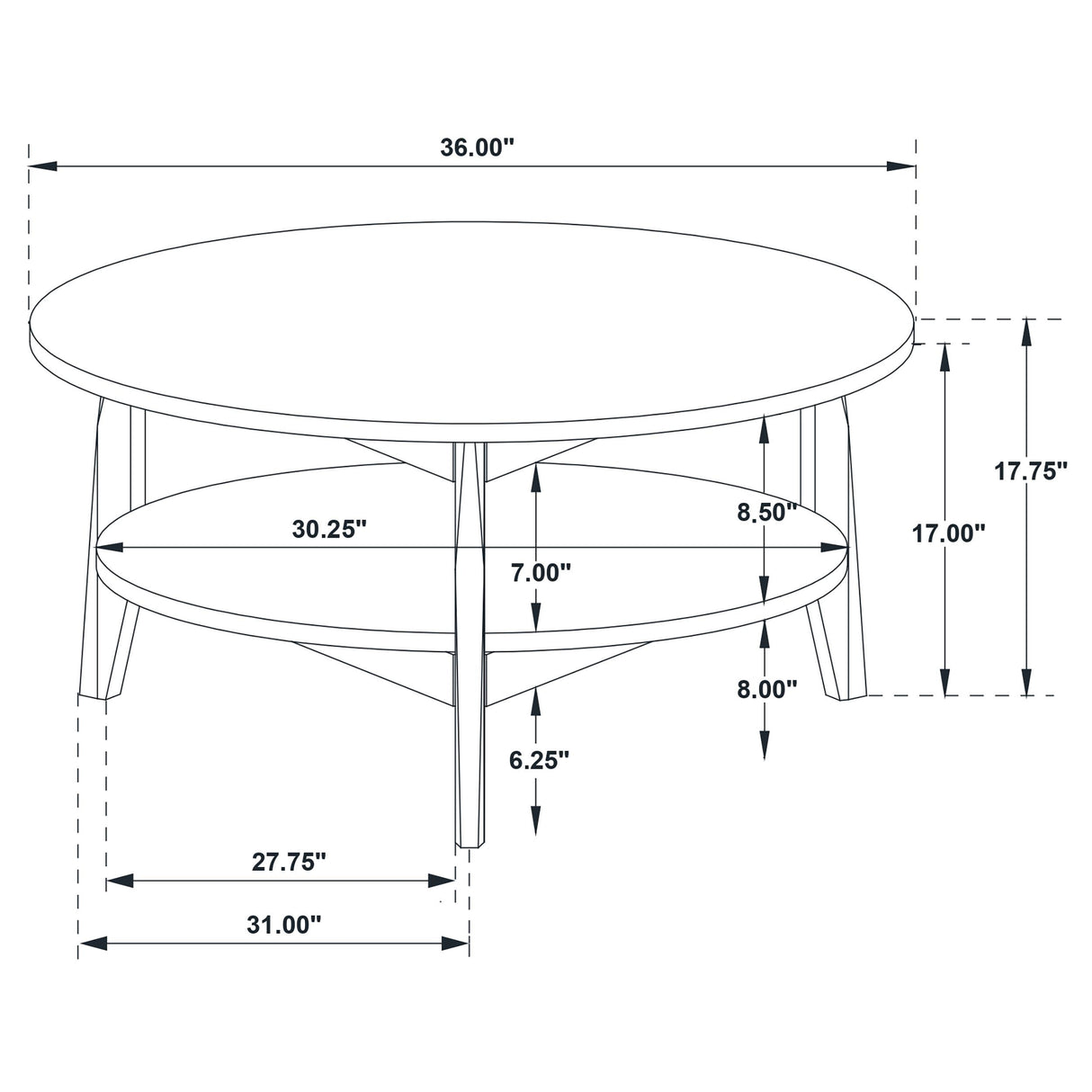  Coaster Furniture Bradley 706458-S2 2-Piece Round SmartTop Coffee Table Set Smokey and Brown - Smokey Grey/Brown IMAGE 11