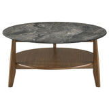  Coaster Furniture Bradley 706458-S2 2-Piece Round SmartTop Coffee Table Set Smokey and Brown - Smokey Grey/Brown IMAGE 7