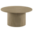  Coaster Furniture Hamlyn 706498 Round Fluted Occasional Coffee Table - Natural Oak IMAGE 1