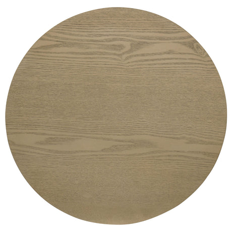  Coaster Furniture Hamlyn 706498-S2 2-piece Round Fluted Coffee and End Table Set - Natural Oak IMAGE 4