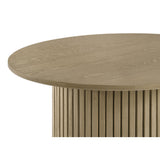  Coaster Furniture Hamlyn 706498-S3 3-piece Round Fluted Coffee and End Table Set - Natural Oak IMAGE 3