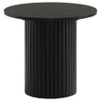  Coaster Furniture Hamlyn 706507 Round Fluted Occasional End Table - Black IMAGE 1