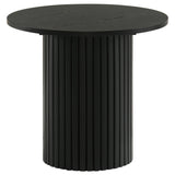  Coaster Furniture Hamlyn 706507 Round Fluted Occasional End Table - Black IMAGE 1