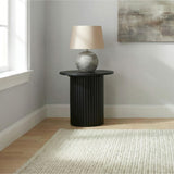  Coaster Furniture Hamlyn 706507 Round Fluted Occasional End Table - Black IMAGE 2