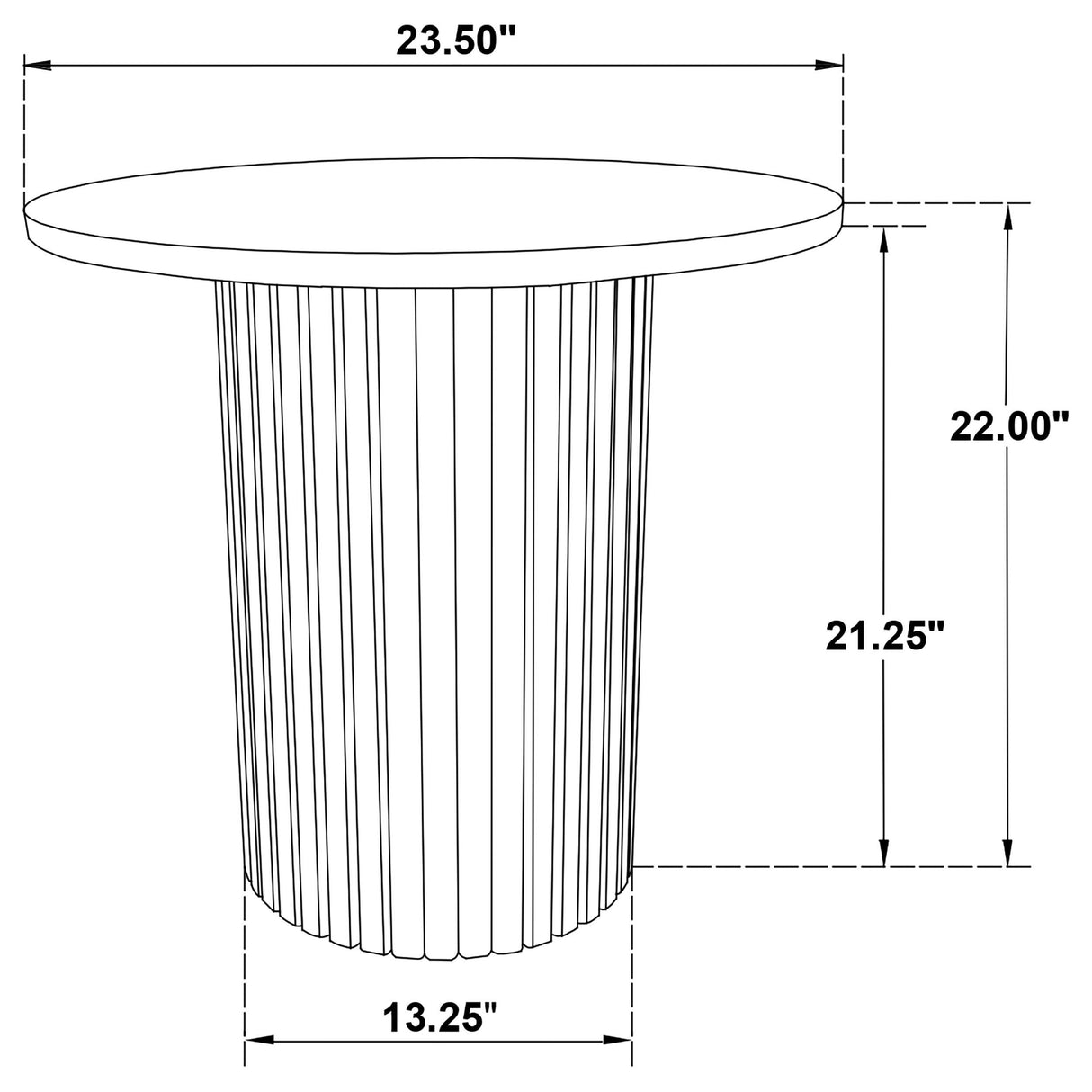  Coaster Furniture Hamlyn 706507 Round Fluted Occasional End Table - Black IMAGE 7