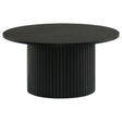  Coaster Furniture Hamlyn 706508 Round Fluted Occasional Coffee Table - Black IMAGE 1