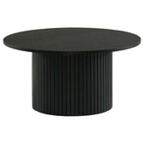  Coaster Furniture Hamlyn 706508-S2 2-piece Round Fluted Coffee and End Table Set - Black IMAGE 5