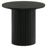  Coaster Furniture Hamlyn 706508-S2 2-piece Round Fluted Coffee and End Table Set - Black IMAGE 7