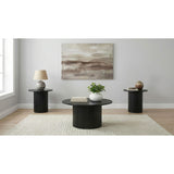  Coaster Furniture Hamlyn 706508-S3 3-piece Round Fluted Coffee and End Table Set - Black IMAGE 2