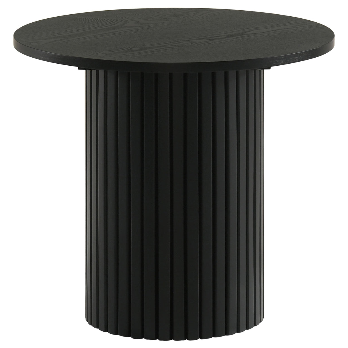  Coaster Furniture Hamlyn 706508-S3 3-piece Round Fluted Coffee and End Table Set - Black IMAGE 6