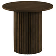  Coaster Furniture Hamlyn 706517 Round Fluted Occasional End Table - Walnut IMAGE 1