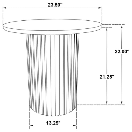  Coaster Furniture Hamlyn 706517 Round Fluted Occasional End Table - Walnut IMAGE 5