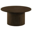  Coaster Furniture Hamlyn 706518 Round Fluted Occasional Coffee Table - Walnut IMAGE 1